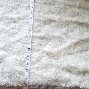 Mohair and wool blend winter scarf. Blackcock. Off White/Cream. 19" w x 70" l